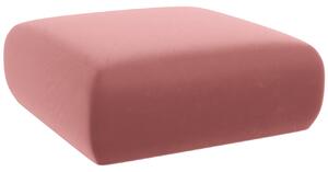 Růžová sametová podnožka Windsor & Co Lola 100 x 100 cm