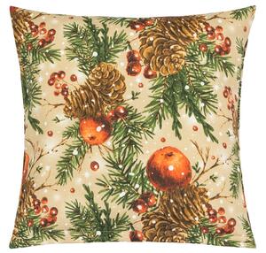 Bellatex Povláček Vánoce Šišky a jablka vánoční rozměr 40x40 cm