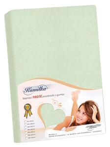Bellatex Prostěradlo froté zelená šalvějová rozměr 90x200 cm