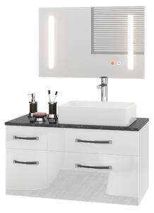 Koupelnový nábytek Belini Premium Full Version bílý lesk Euphoria EUP P 90L/0/W/W/0/BK/MB
