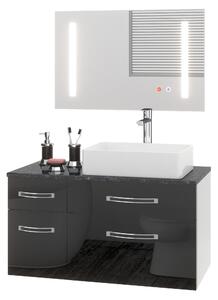 Koupelnový nábytek Belini Premium Full Version černý lesk Euphoria EUP P 90L/0/W/B/0/BK/MB