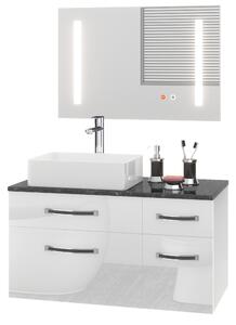 Koupelnový nábytek Belini Premium Full Version bílý lesk Euphoria EUP P 90P/0/W/W/0/BK/MB