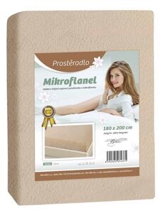 Bellatex Prostěradlo Mikroflanel Béžová rozměr 90x200 cm