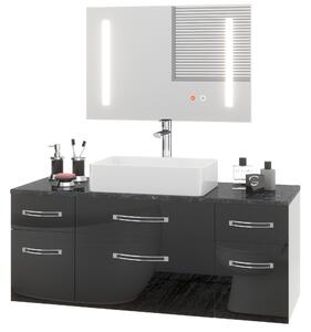 Koupelnový nábytek Belini Premium Full Version černý lesk Euphoria EUP P 120/0/W/B/0/BK/MB