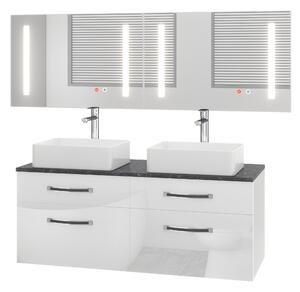 Koupelnový nábytek Belini Premium Full Version bílý lesk Euphoria EUP P 120D/0/W/W/0/BK/MB