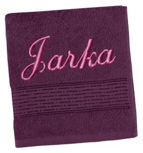 Bellatex Froté ručník proužek s výšivkou jména 50x100 cm Vínová