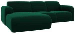 Lahvově zelená sametová rohová pohovka Windsor & Co Lola 250 cm, levá