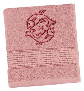 Bellatex Froté ručník proužek s výšivkou znamení zvěrokruhu 50x100 cm Burgundy