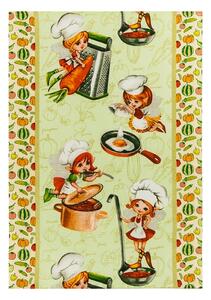 Bellatex Kuchyňská utěrka 1 ks 50x70 cm Kuchtička Zelená,Oranžová
