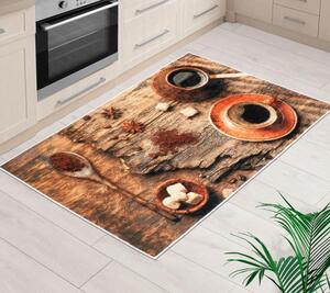 Bellatex Koberec běhoun 3D tisk šířka 80 cm , délka 120 cm Káva Béžová,Hnědá