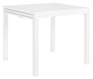 Bílý hliníkový zahradní rozkládací jídelní stůl Bizzotto Pelagius II. 83/166 x 80 cm