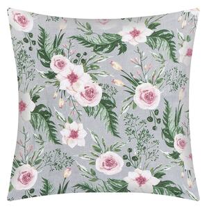 Bellatex Polštářek ADÉLA 40x40 cm Růže Růžová,Šedá,Zelená