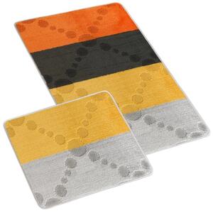 Bellatex koupelnové předložky SADA BANY 60x100 + 60x50 cm bez výkroje Paprsek Šedá,Žlutá