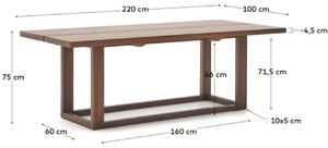 Hnědý teakový jídelní stůl Kave Home Sashi 220 x 100 cm