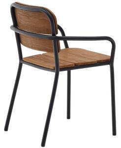 Hnědá dřevěná zahradní židle Kave Home Algueret
