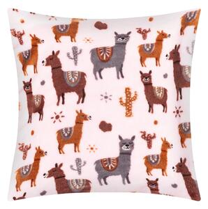 Bellatex Polštářek ELLÍK dětský motiv 35x40 cm Lama Růžová,Hnědá