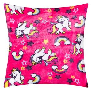 Bellatex Polštářek ELLÍK dětský motiv 35x40 cm Jednorožec Růžová,Bílá