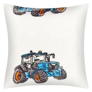 Bellatex Polštářek ELLÍK dětský motiv 35x40 cm Traktor Modrá,Šedá,Bílá