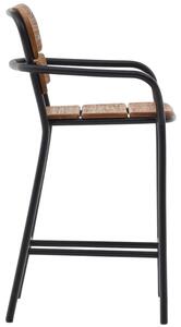 Hnědá dřevěná barová židle Kave Home Algueret 65,5 cm