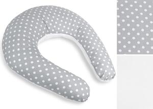 Bellatex Povlak na kojicí polštář na zip po obvodu 180 cm Puntík šedá, bílá