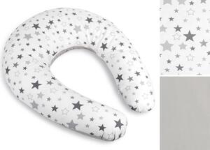 Bellatex Povlak na kojicí polštář na zip po obvodu 180 cm Hvězda šedá, bílá