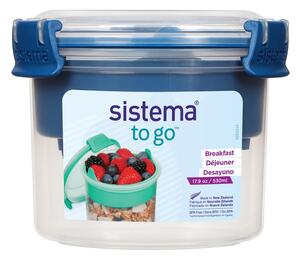 SM.To Go/Dóza na snídani s miskou a lžičkou 530 ml,modrá
