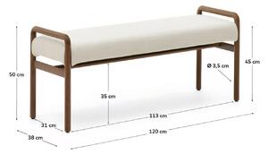 Hnědá dubová lavice Kave Home Macaret 120 cm