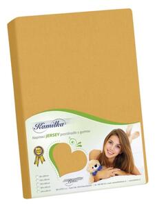 Bellatex Prostěradlo jersey hořčicová rozměr 90x200 cm
