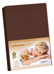 Bellatex prostěradlo jersey s elastanem tmavá hnědá rozměr 90x200 cm
