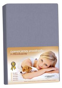 Bellatex prostěradlo jersey s elastanem tmavá šedá rozměr 90x200 cm