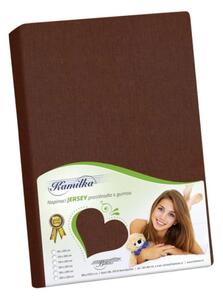 Bellatex Prostěradlo jersey tmavá hnědá rozměr 90x200 cm