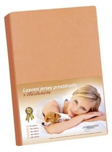 Bellatex prostěradlo jersey s elastanem lososová, rozměr 90x200 cm