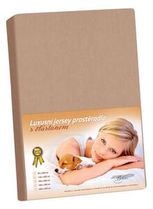 Bellatex prostěradlo jersey s elastanem kávová rozměr 90x200 cm