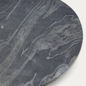 Černý mramorový otočný podnos Kave Home Selara 45 cm