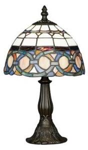 TIFFANY stolní lampa 1x E14 40W bez zdroje 33,5cm IP20, antická hnědá / vitráž
