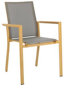 Šedo-žlutá hliníková zahradní židle Bizzotto Konnor