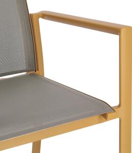 Šedo-žlutá hliníková zahradní židle Bizzotto Konnor