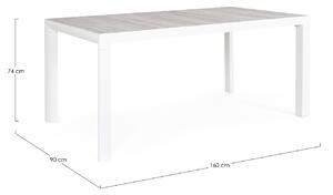 Bílý keramický zahradní jídelní stůl Bizzotto Mason 160 x 90 cm