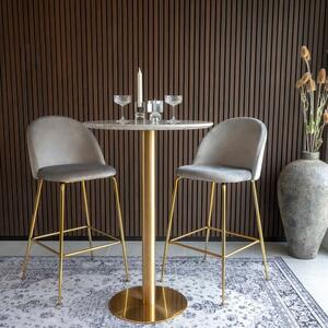 Šedé sametové barové židle v sadě 2 ks 108 cm Lausanne – House Nordic
