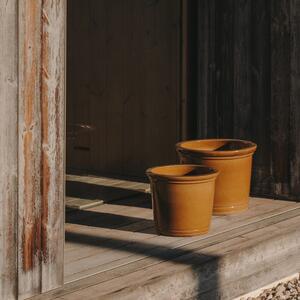 Set dvou hnědých keramických zahradních květináčů Kave Home Presili