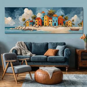 Obraz na plátně - Huňaté mraky v Sahuan Kallo FeelHappy.cz Velikost obrazu (šířka x výška): 120 x 40 cm