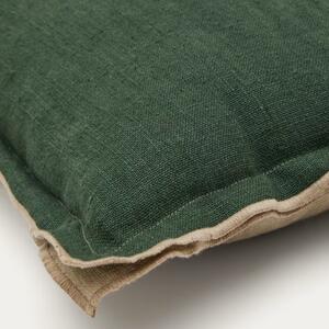 Béžovo-zelený lněný povlak na polštář Kave Home Sagi 30 x 50 cm