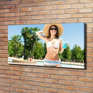 Foto obraz na plátně Žena nad bazénem oc-106630222