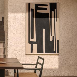 Černobílý abstraktní obraz Kave Home Salmi 100 x 70 cm