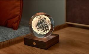 Tmavě hnědá stmívatelná stolní lampa se skleněným stínidlem (výška 12 cm) Amber – Gingko