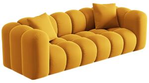 Žlutá sametová třímístná pohovka Windsor & Co Halley 242 cm
