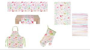 Textil v jarních květinách do kuchyně Design: Běhoun