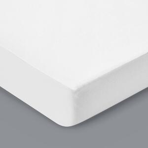 Blancheporte Meltonová nepropustná ochrana matrace z recyklované bavlny, hloubka rohů 29 cm bílá 80x190cm