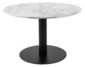 Bílo-černý kulatý konferenční stolek s deskou v dekoru mramoru 70x70 cm Bolzano – House Nordic