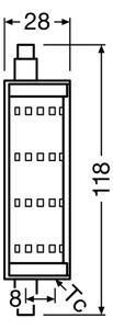 LED Žárovka R7s/13W/230V 2700K 118 mm